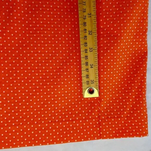 Calvin Klein Sheath Dress 10 Orange Polka Dot Sleeveless Preppy Modern Career - Picture 14 of 14
